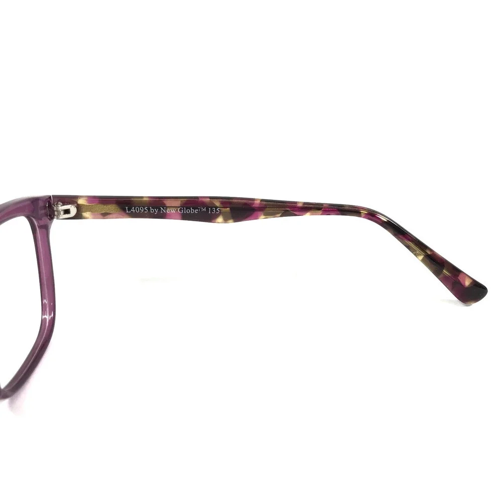 New Globe Eyeglasses Frames L4095 EGGPLANT Clear Purple Brown Tortoise 52-16-135